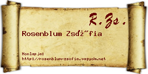 Rosenblum Zsófia névjegykártya